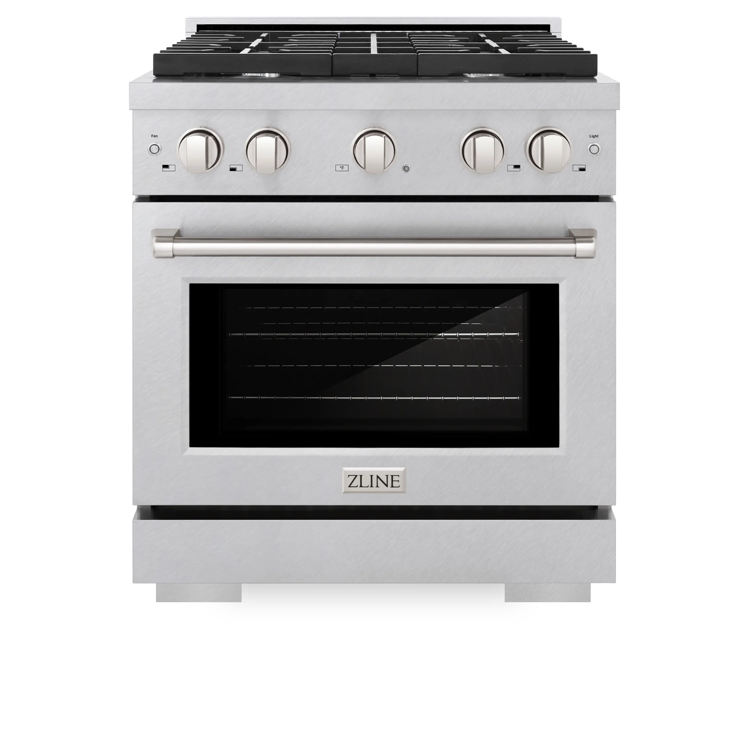 ZLINE 30-Inch 4.2 cu. ft. Paramount Dual Fuel Range with 4 Burner Gas Cooktop and Electric Convection Oven in Satin Stainless Steel (SDRS-30)