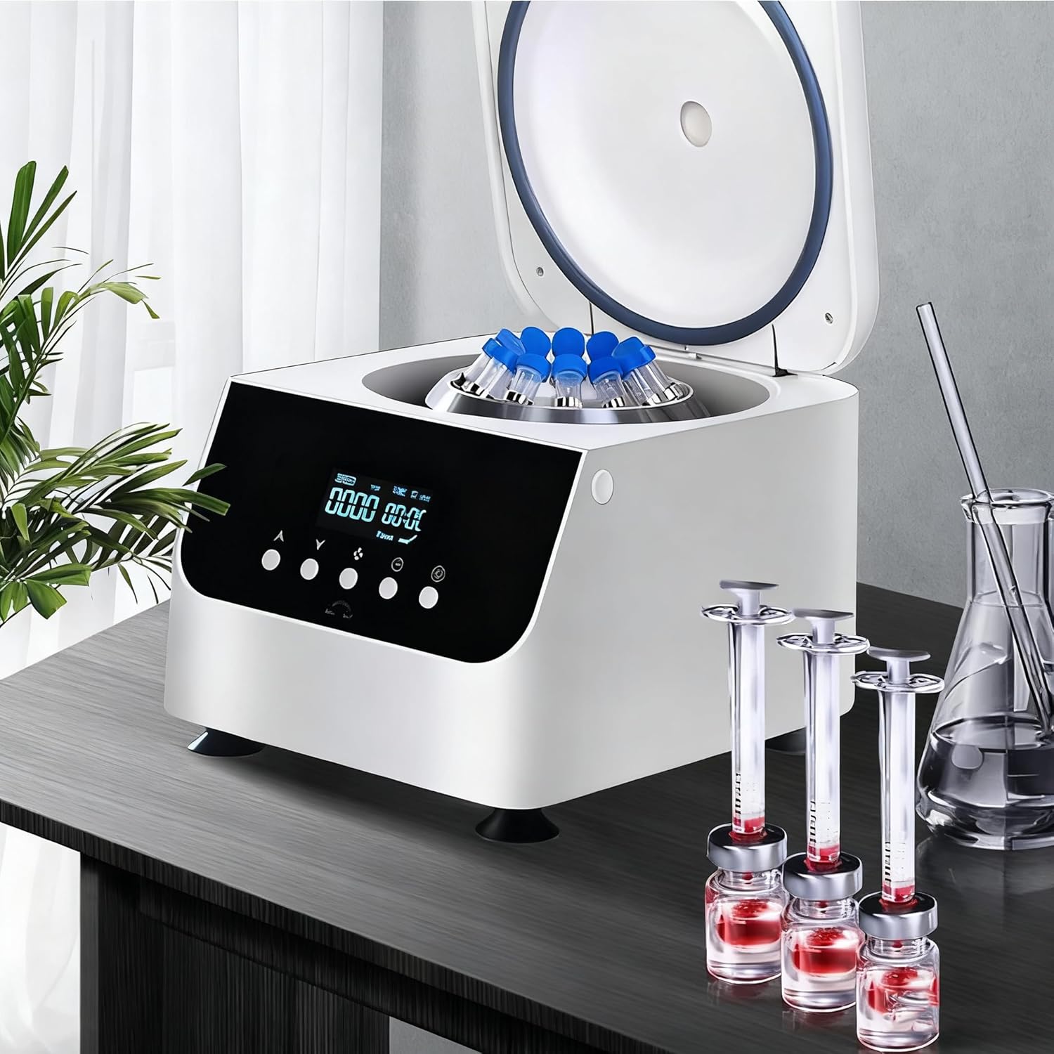 50ml*6/100ml*4/15ml*12 Centrifugal Barrel Machines,Intelligent Laboratory Centrifuge,Desktop Centrifuge for Laboratories (50ml*6)