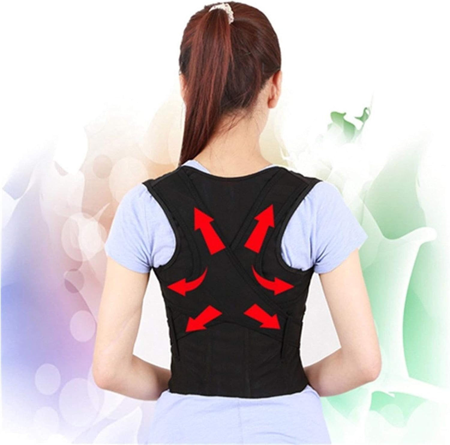 Unisex Back Shoulder Posture Corrector Support Straighten Brace Belt Orthopaedic Adjustable Health Care,L