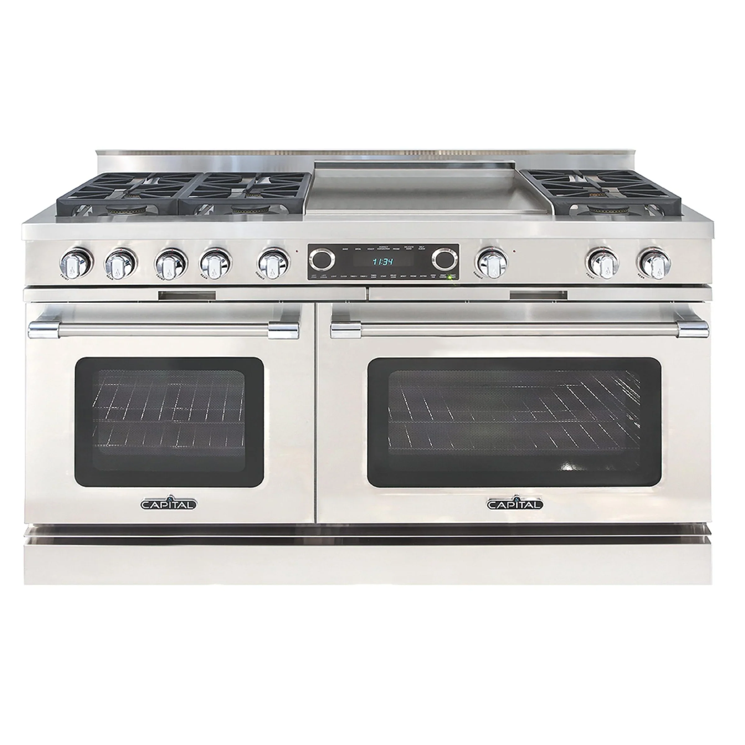 Capital 60-Inch Grand Chef Dual Fuel Range in Stainless Steel with 6 Sealed Burners, & 24-Inch Griddle (CSB604GG2)