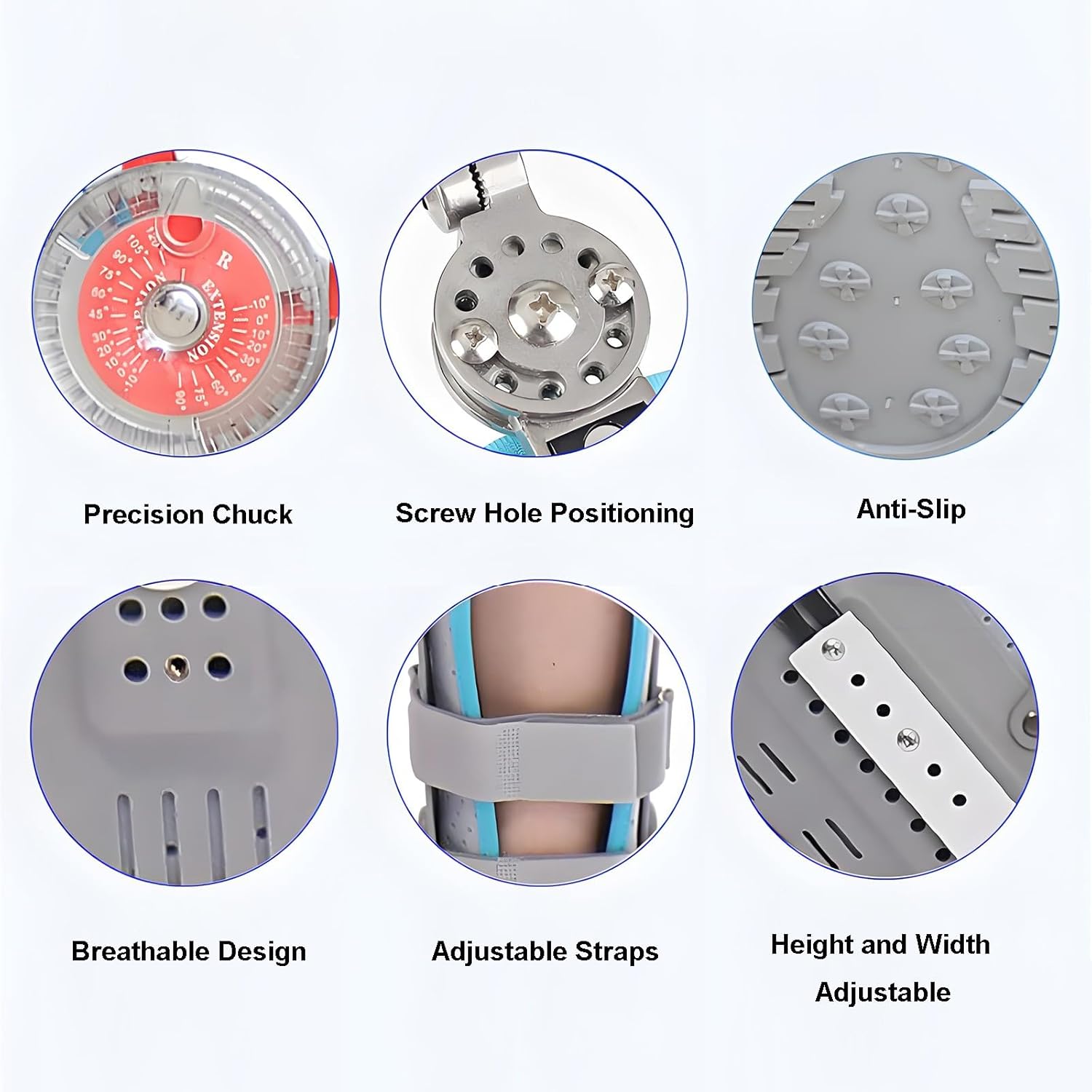 Adjustable Knee Joint Fixed Brace, ROM Full Leg Rehabilitation Splint, Knee Ankle Orthosis Fully Support Lmmobilizer, Breathable Secure Support for Women Men(right)