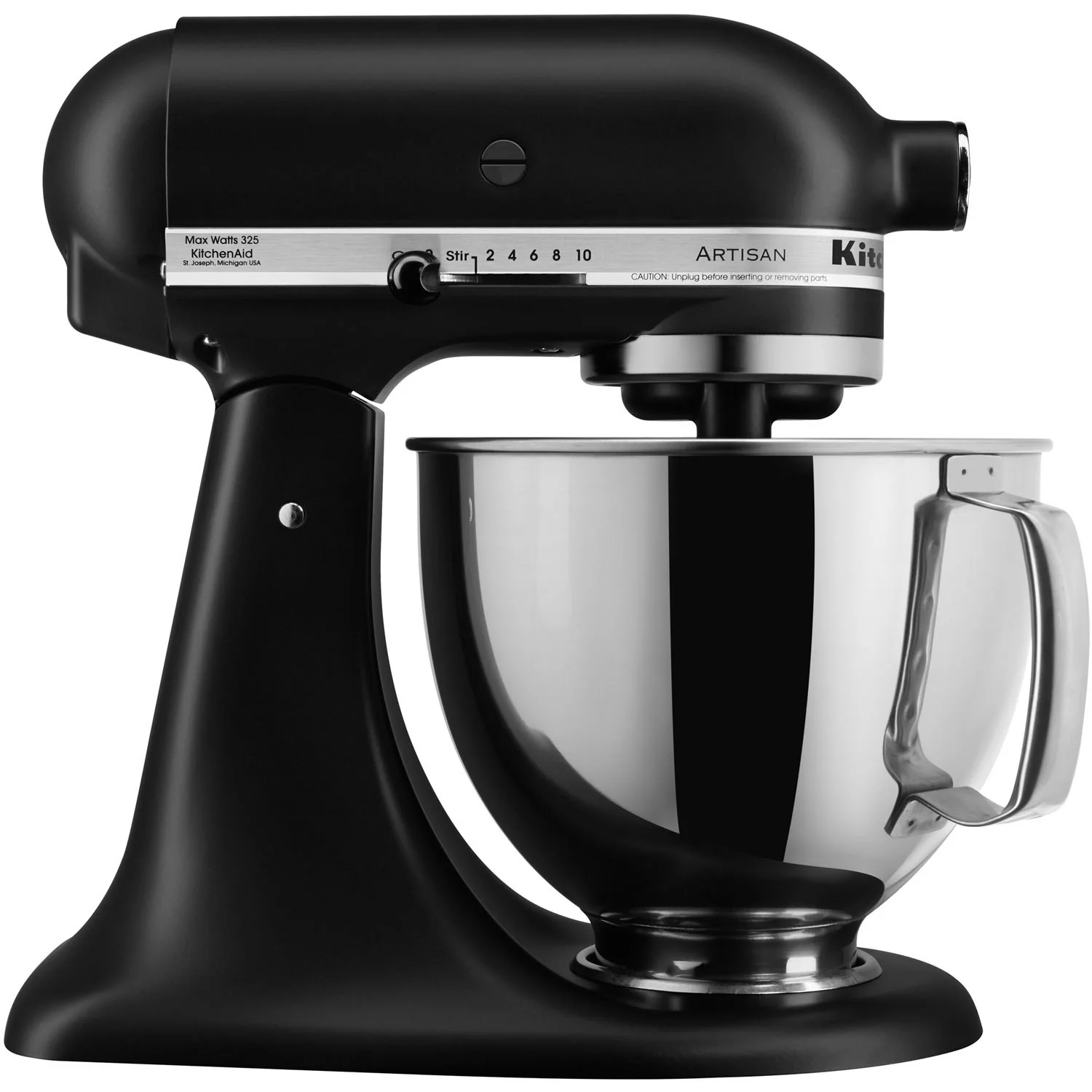KitchenAid Artisan 5-Quart Tilt-Head Stand Mixer in Black Matte (KSM150PSBM)