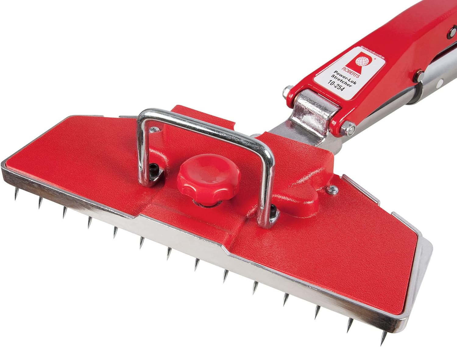 ROBERTS 10-254 23-1/2 Foot Power-Lok Carpet Stretcher Kit with 17 Locking Positions and 18 Inch Tail Block with Wheels, Including Wheeled Carrying Case , Red