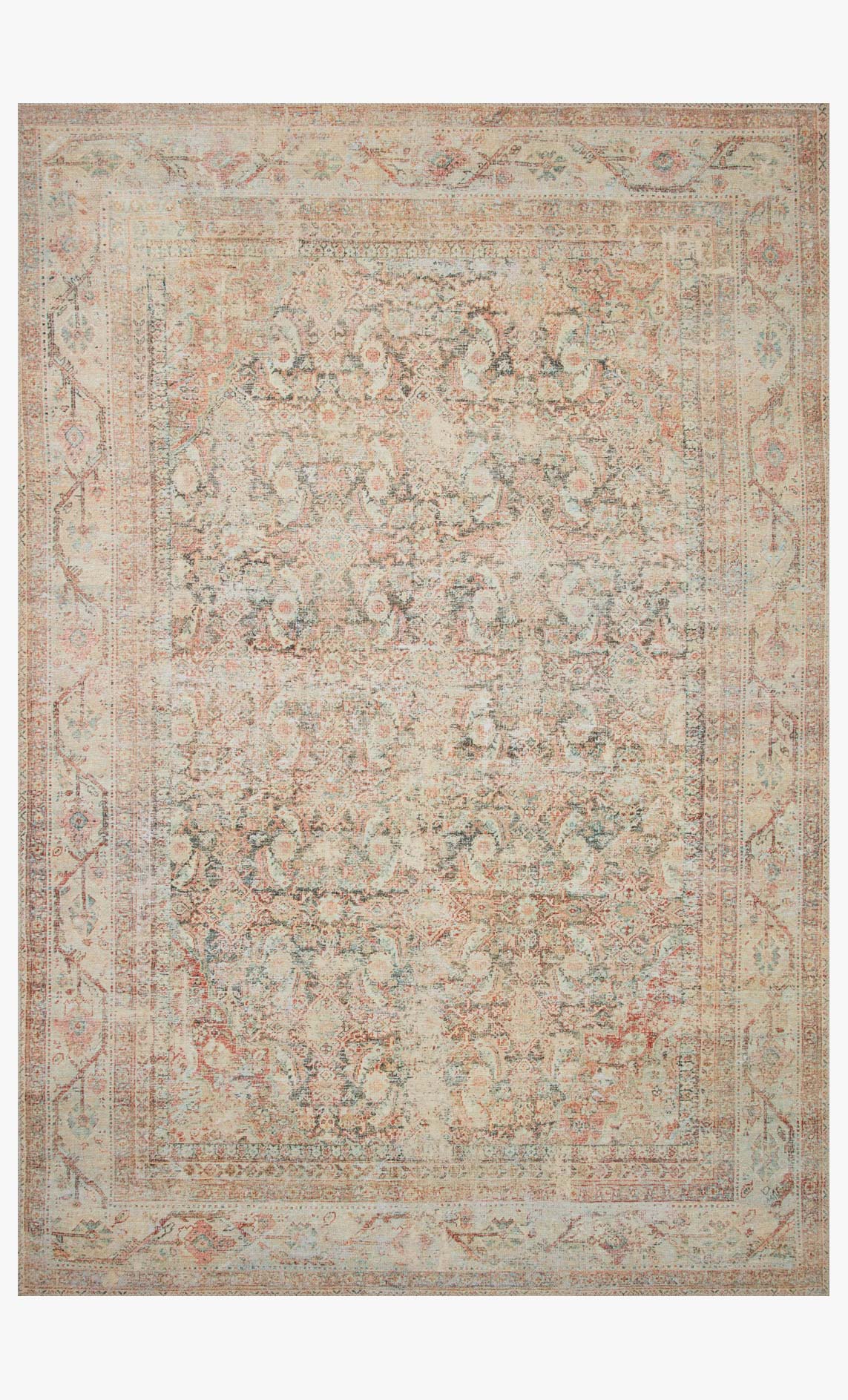 Loloi II Adrian Collection - Traditional Power Loomed Rug in Natural & Apricot (ADR-01)