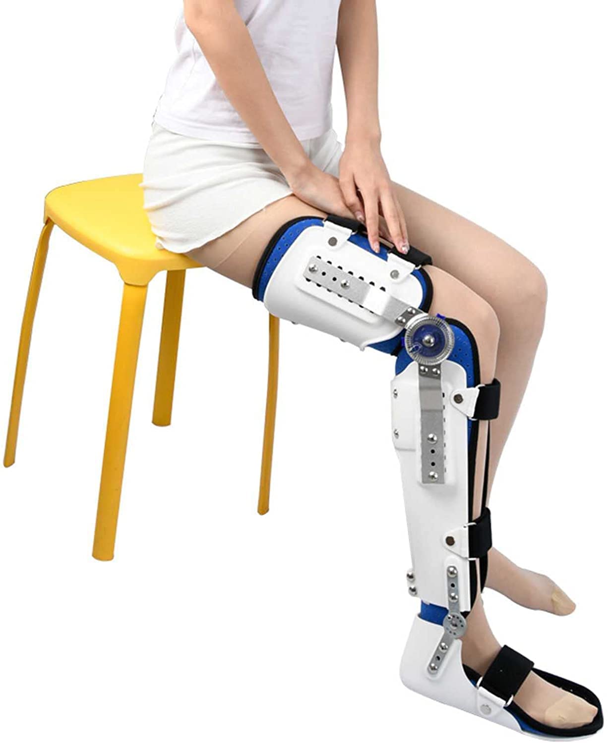 Hinged Knee Brace，knee Orthosis Support Joint Stabilizer Full Leg Splint Support With Adjustable Knee， Ankle And Foot，