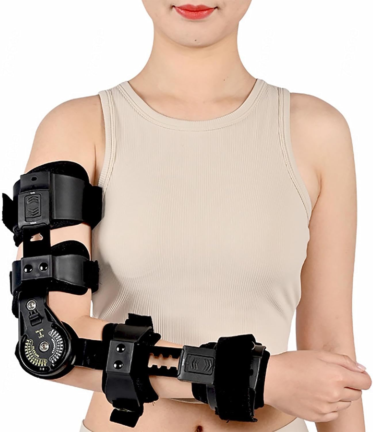 Hinged Elbow Post Op Brace for Sleeping,Adjustable Support Sling Stablizer Splint Immobilizer for Tendonitis, Arthritis and Pain Relief,Arm Injury Recovery Support,Left(Left)
