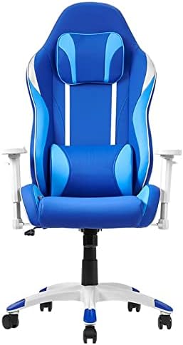 Gaming Chair Racing Style Ergonomic High-Back,with Lumbar Support Flip Up Arms Headrest Pu Leather Executive High Back Computer Chair Comfortable Anniversary Vision,Blue