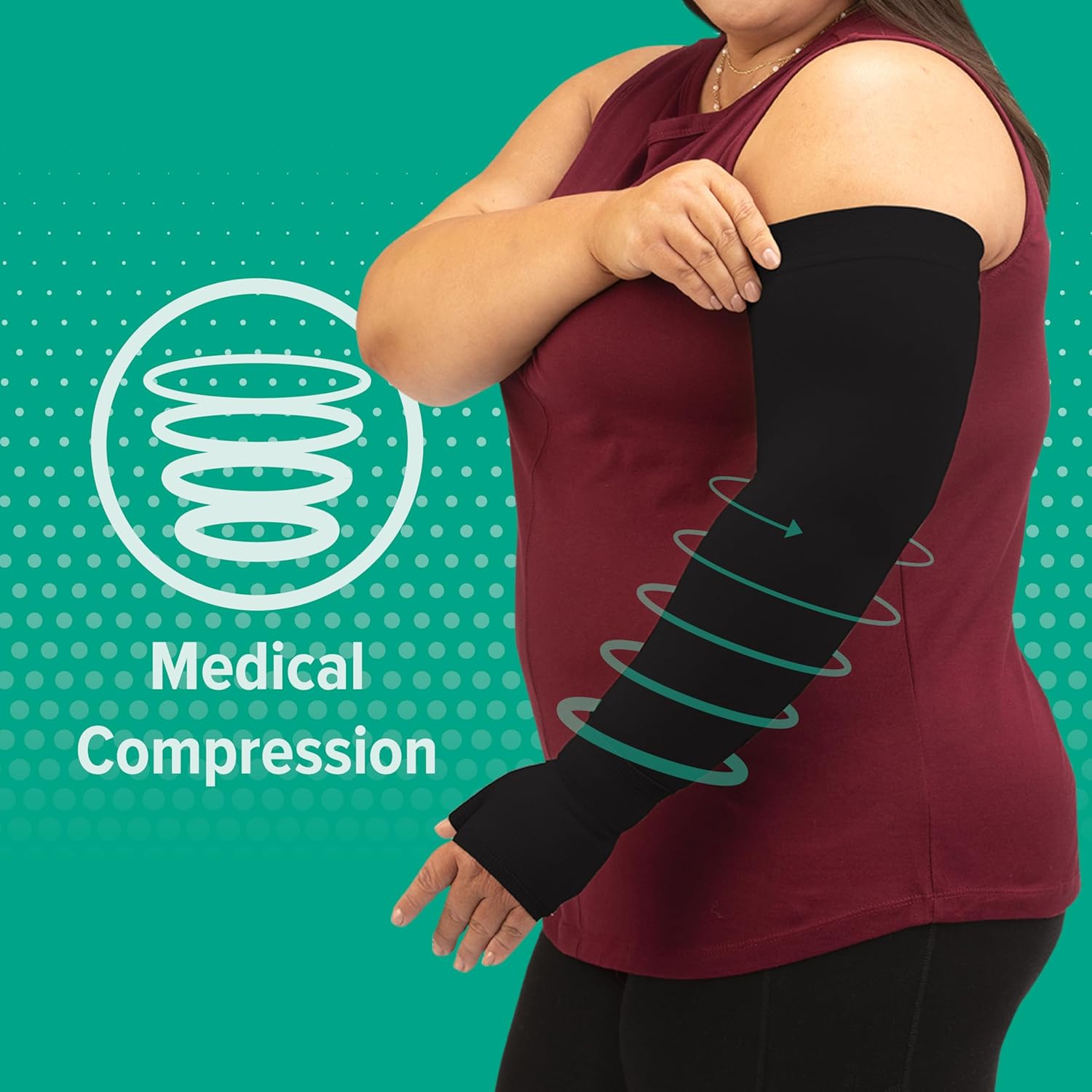 Juzo Soft 2001 20-30mmhg Standard Armsleeve with Silicone Top Band for Women,Cinnamon,5 (V)