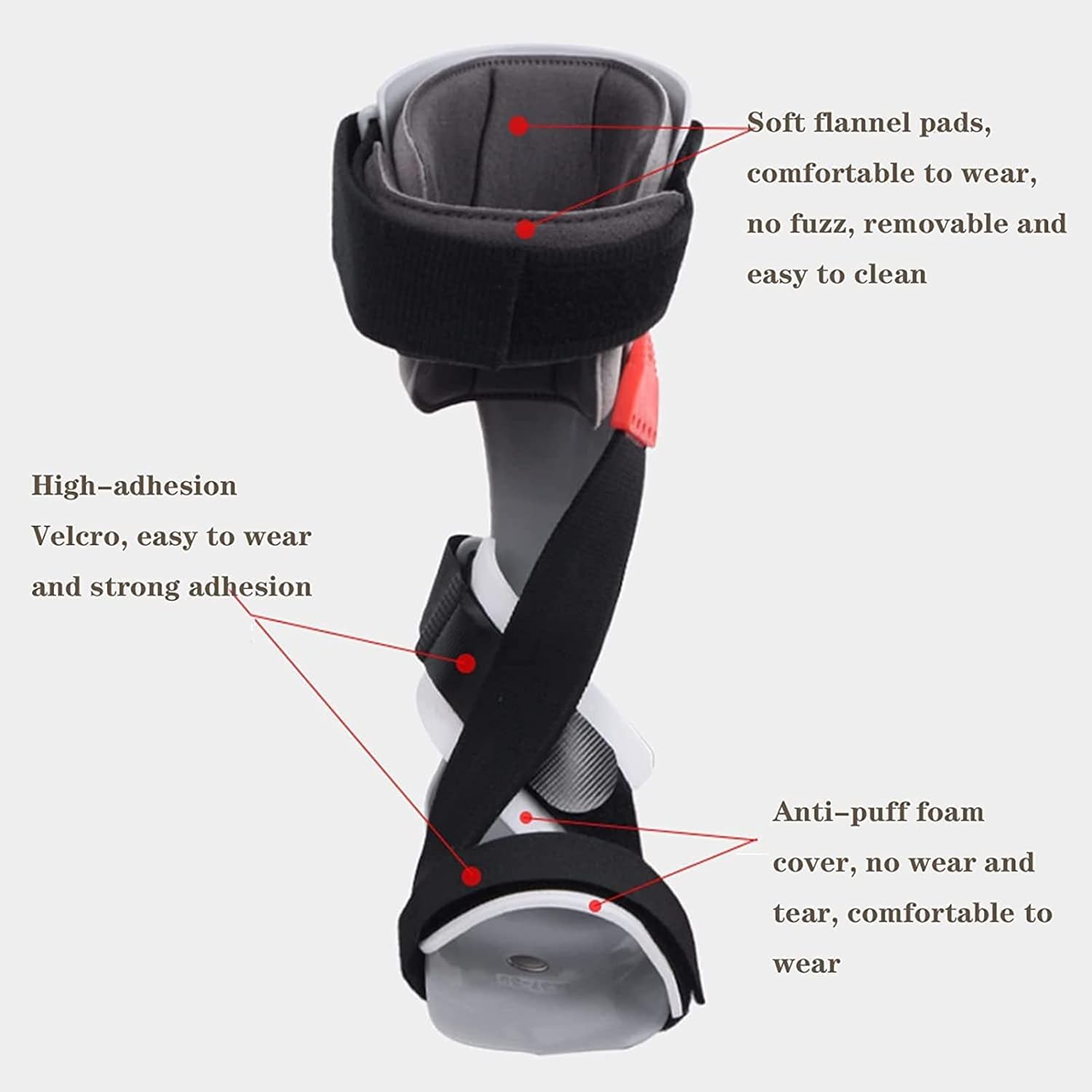 HUANGJUN Upgraded Ankle Foot Orthosis Support, Brace Drop Foot Support Splint, for Plantar Fasciitis & Achilles Tendonitis, for Improved Walking Gait, Pain Relief and Relieve Pressure