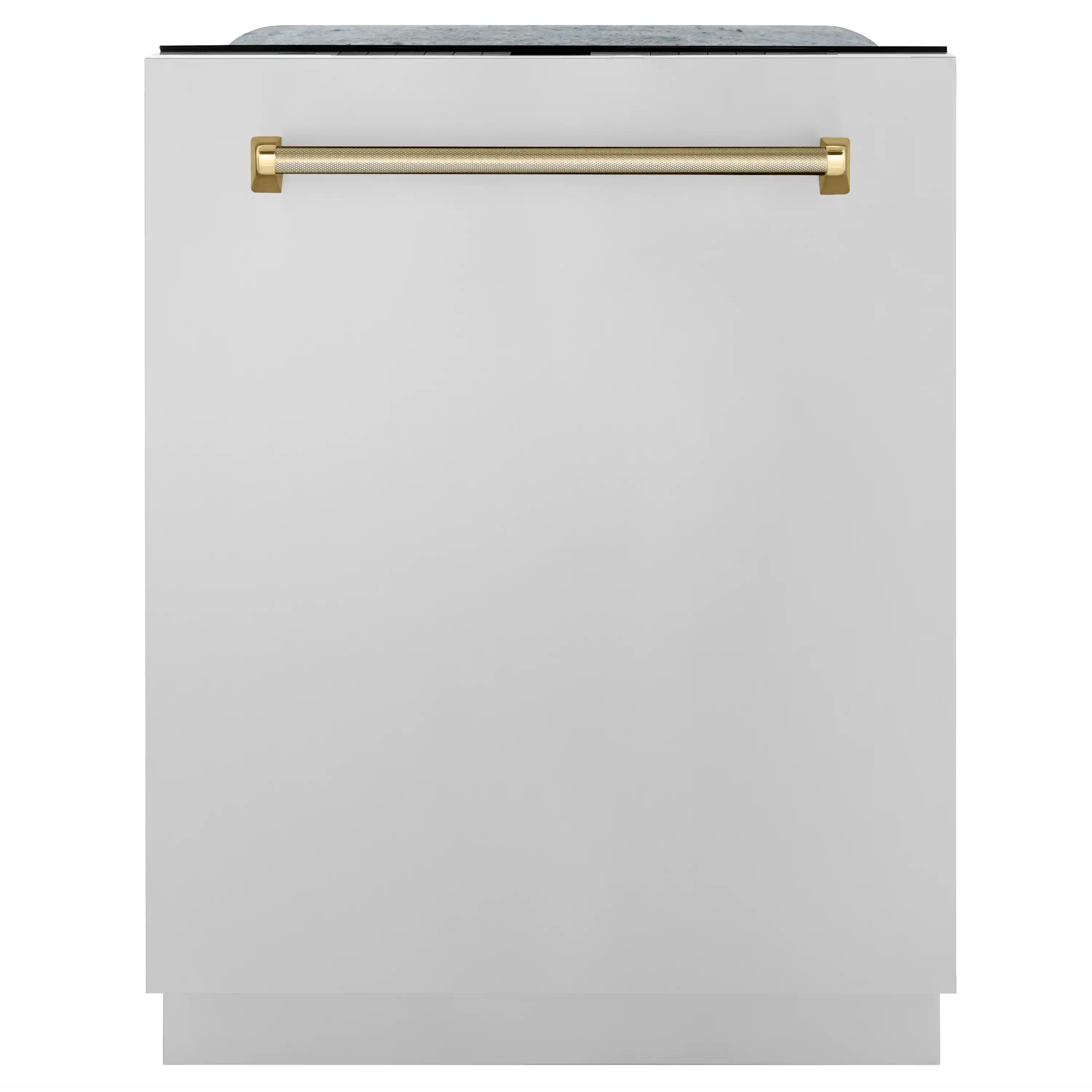 ZLINE Autograph 24-Inch Monument 3rd Rack Dishwasher with Polished Gold Helix Handle, 45dBa (DWMTZ-30424-KG)