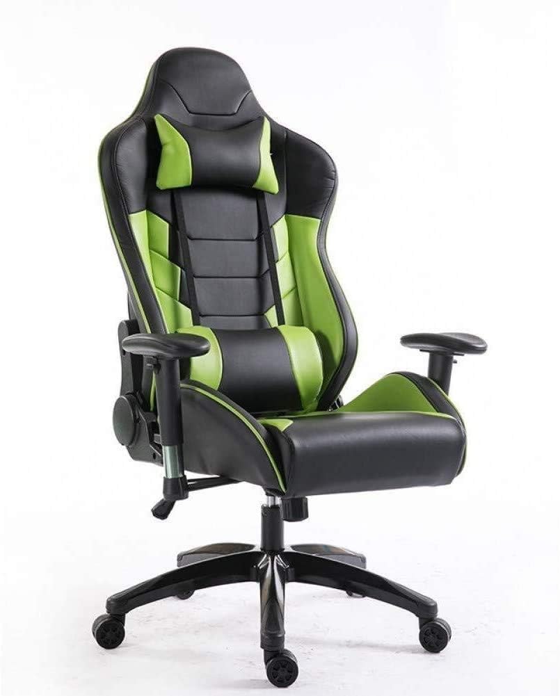 Pc Gaming Chair Racing Office Chair Ergonomic Desk Chair Massage Pu Leather Recliner Computer Chair with Lumbar Support Headrest Armrest Footrest Rolling Swivel Task Chai,