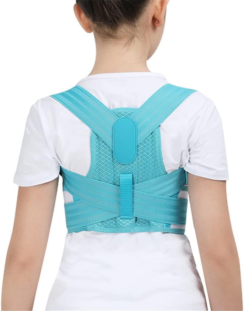 Adjustable Posture Corrector Back Support Belt Orthopedic Corset for Spine Back Lumbar Shoulder Braces(Blue,XL Code)
