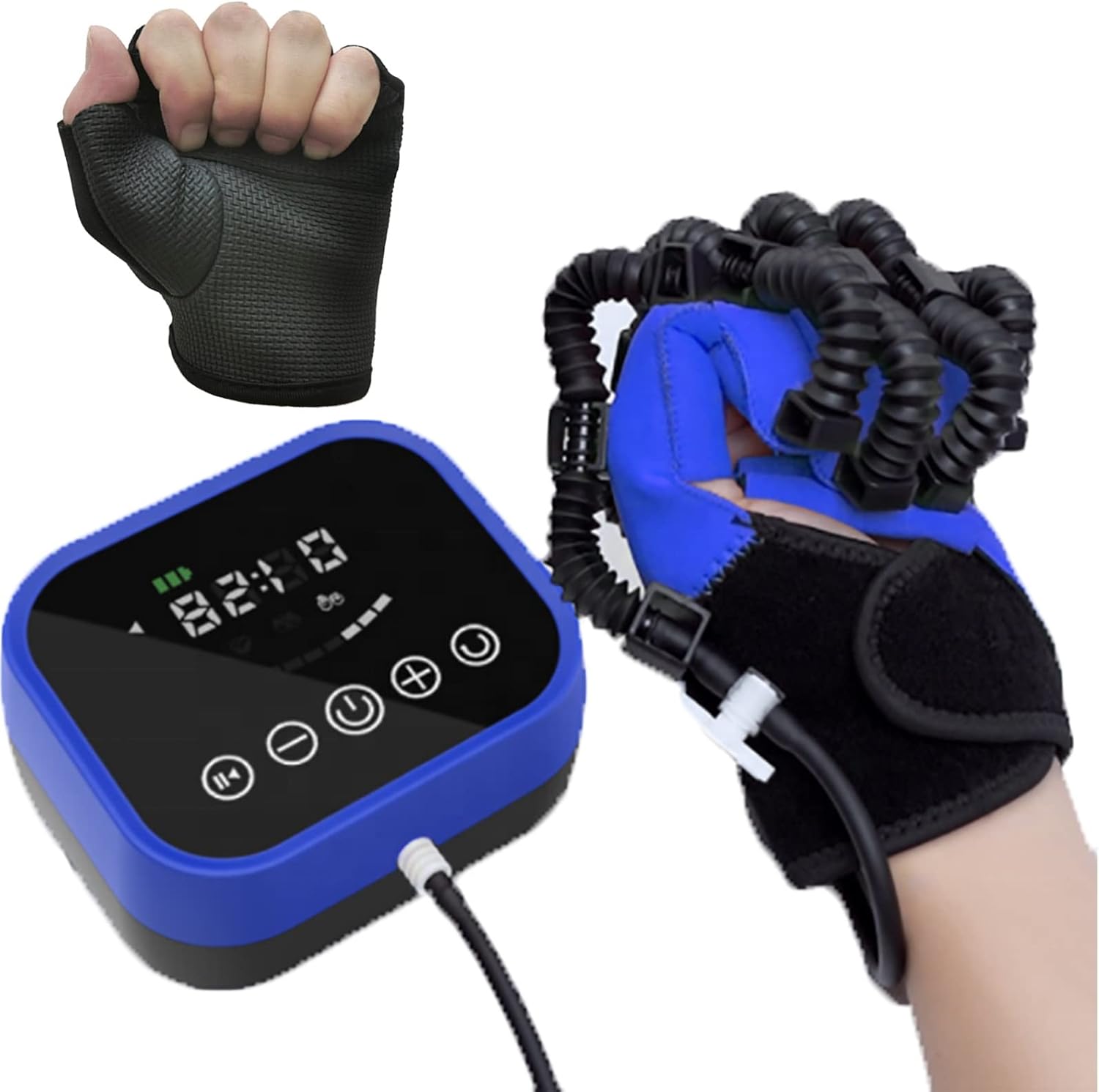 Finger Trainer Gloves Stroke Hemiplegia Rehabilitation Robot Gloves Fingers Exerciser Orthosis Hand Strengthener Physical Therapy Splint (Color : Right Hand, Size : X-Large)