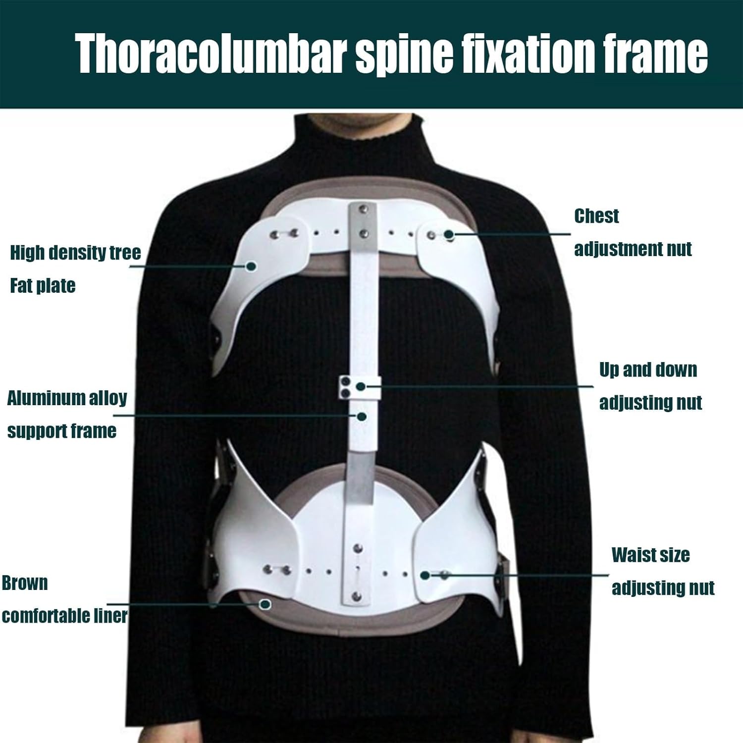 Thoracic Spine Fracture Fixator Adjustable Thoracolumbar Spine Support Post-Operative Rehabilitation Protective Gear For Lumbar Fractures
