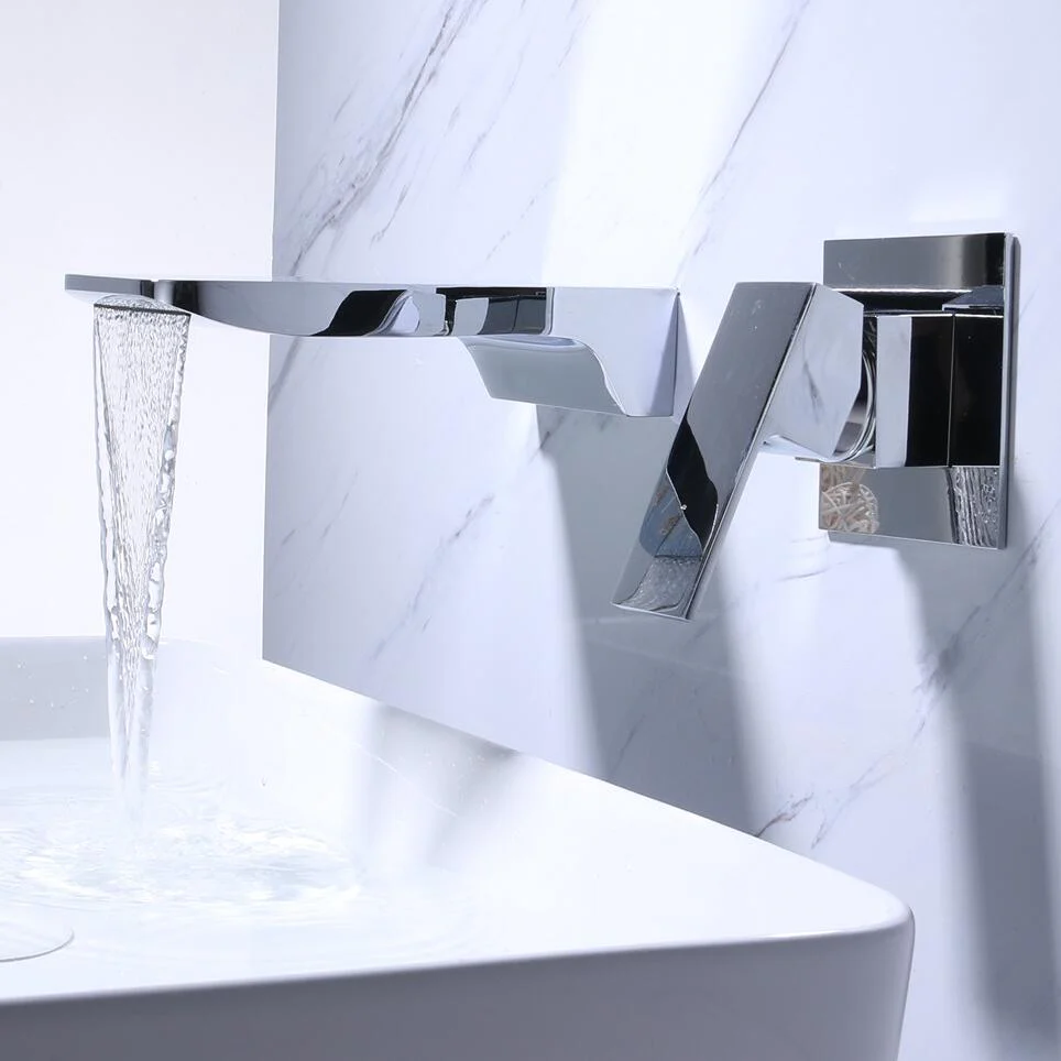 Modern Chrome Waterfall Wall-Mounted Faucet
