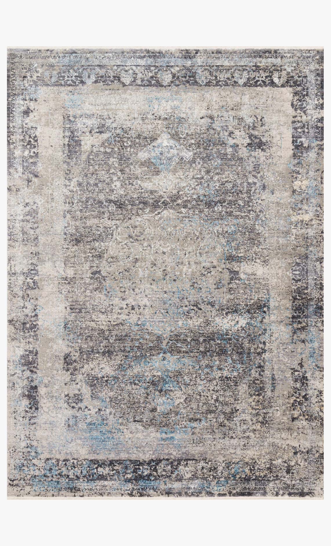 Loloi Franca Collection - Transitional Power Loomed Rug in Charcoal & Sky (FRN-03)