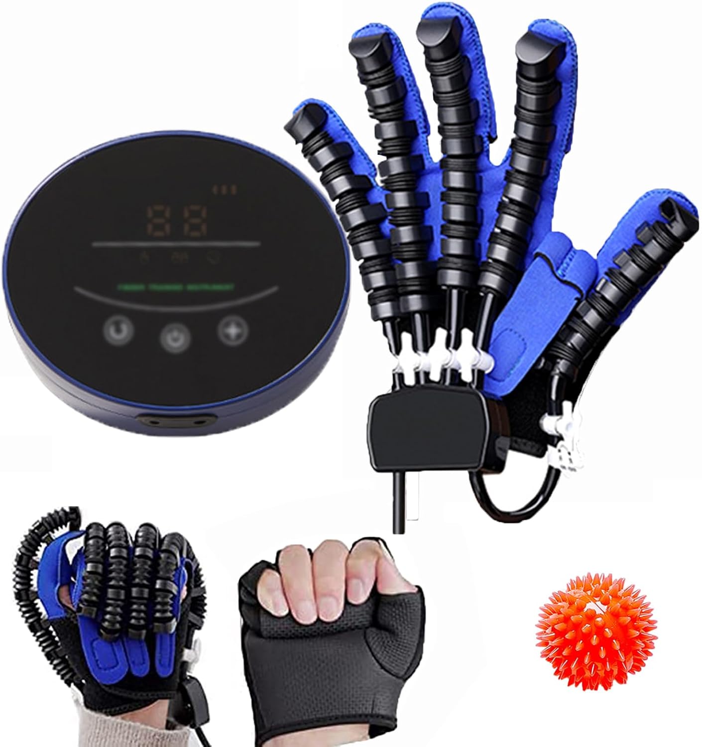 Electric Hand Rehabilitation Robot Gloves, Finger Exercise for Stroke Hemiplegia Patients, Finger Training Hand Splint, for Longterm Relief
