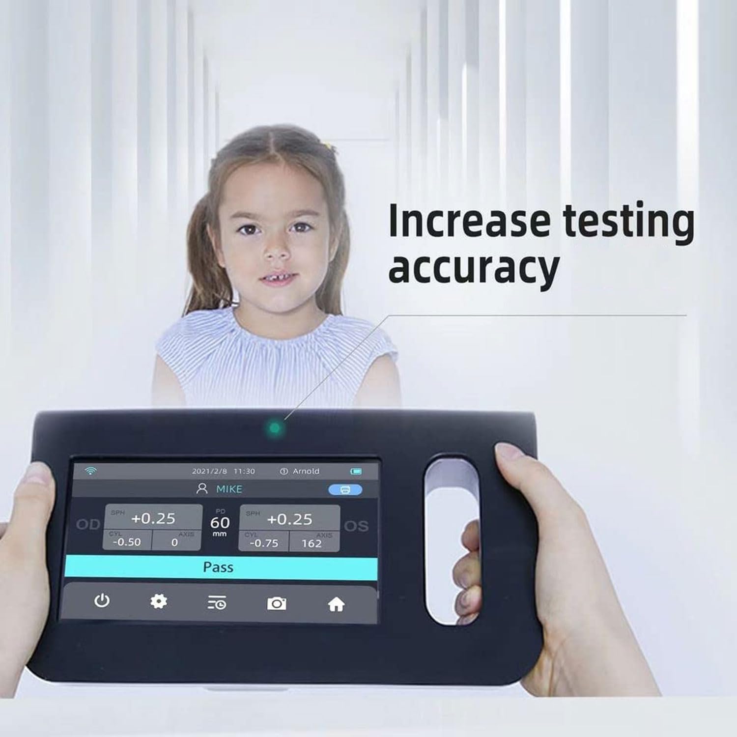 Eye Exam Machine Portable Auto Refractor with 7 Inch Touch Screen and 98cm Measuring Distance for Ophthalmic Equipment