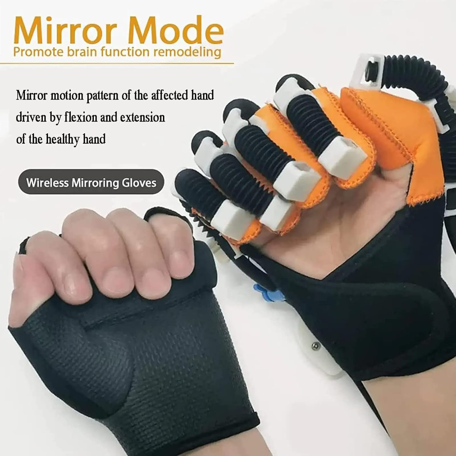 Hand Pneumatic Rehabilitation Robot Gloves Finger Training Stroke Hand Splint Finger Orthosis Functional Hand Splint for Long-Term Relief(Size:M Code,Color:Right Hand)