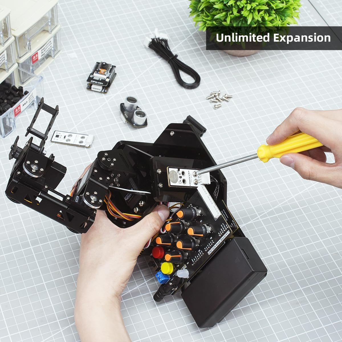 Robotic Arm with Arduino 5DOF/Axis AI Smart Robot Arm Open Source STEM Educational Building Robotics & Engineering Kits, Science/Coding/Programming Set, miniArm Standard Kit