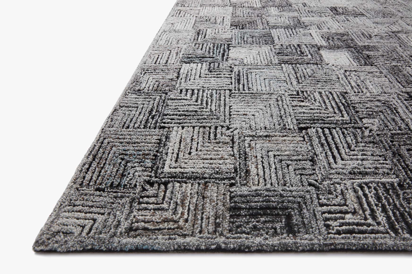 Loloi Prescott Collection - Contemporary Hooked Rug in Silver (PRE-03)