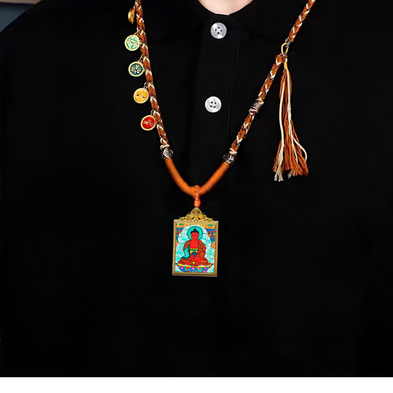 Nepal-made, hand-painted Amitabha Buddha thangka.