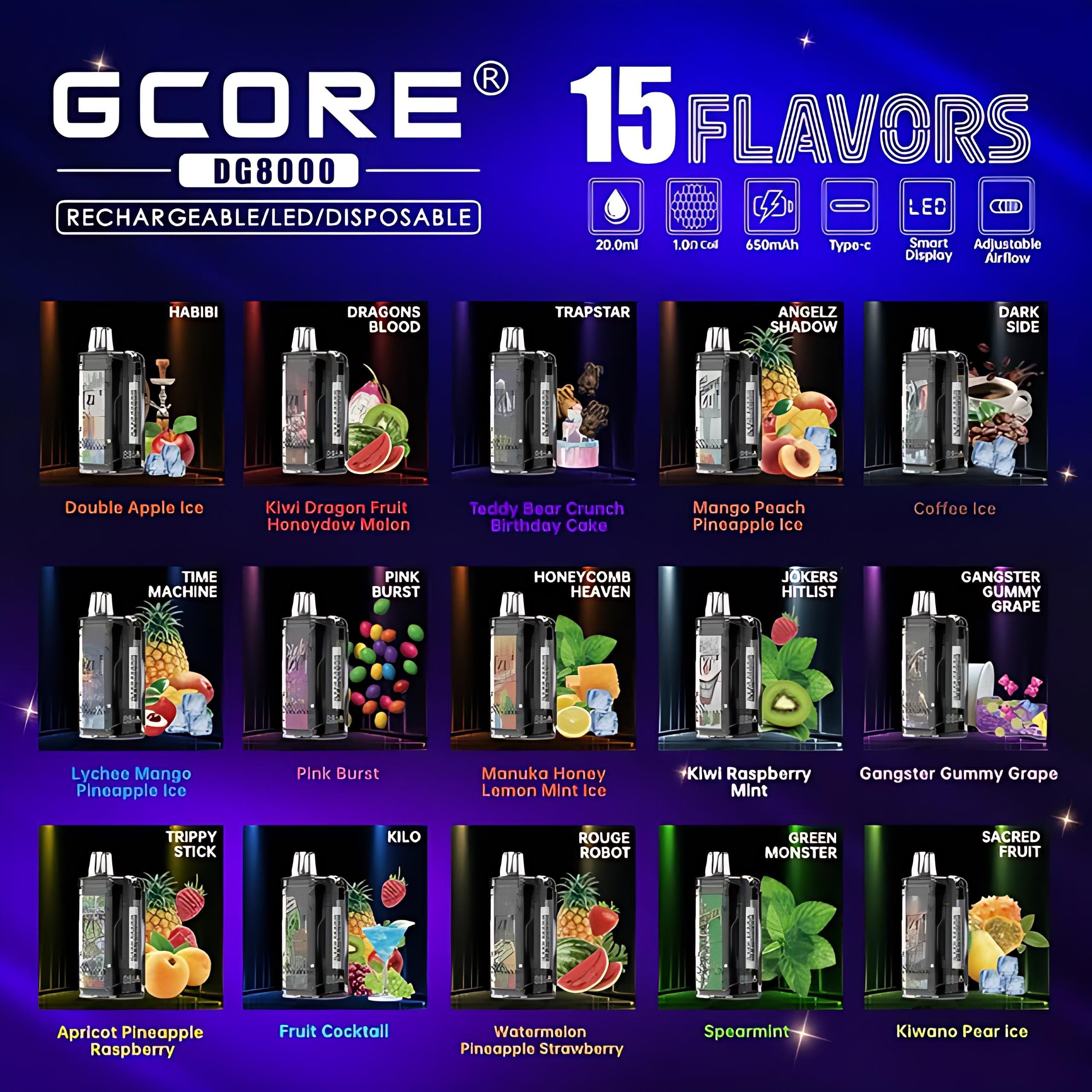 [50pcs]Gcore 8000 Puffs 20ml