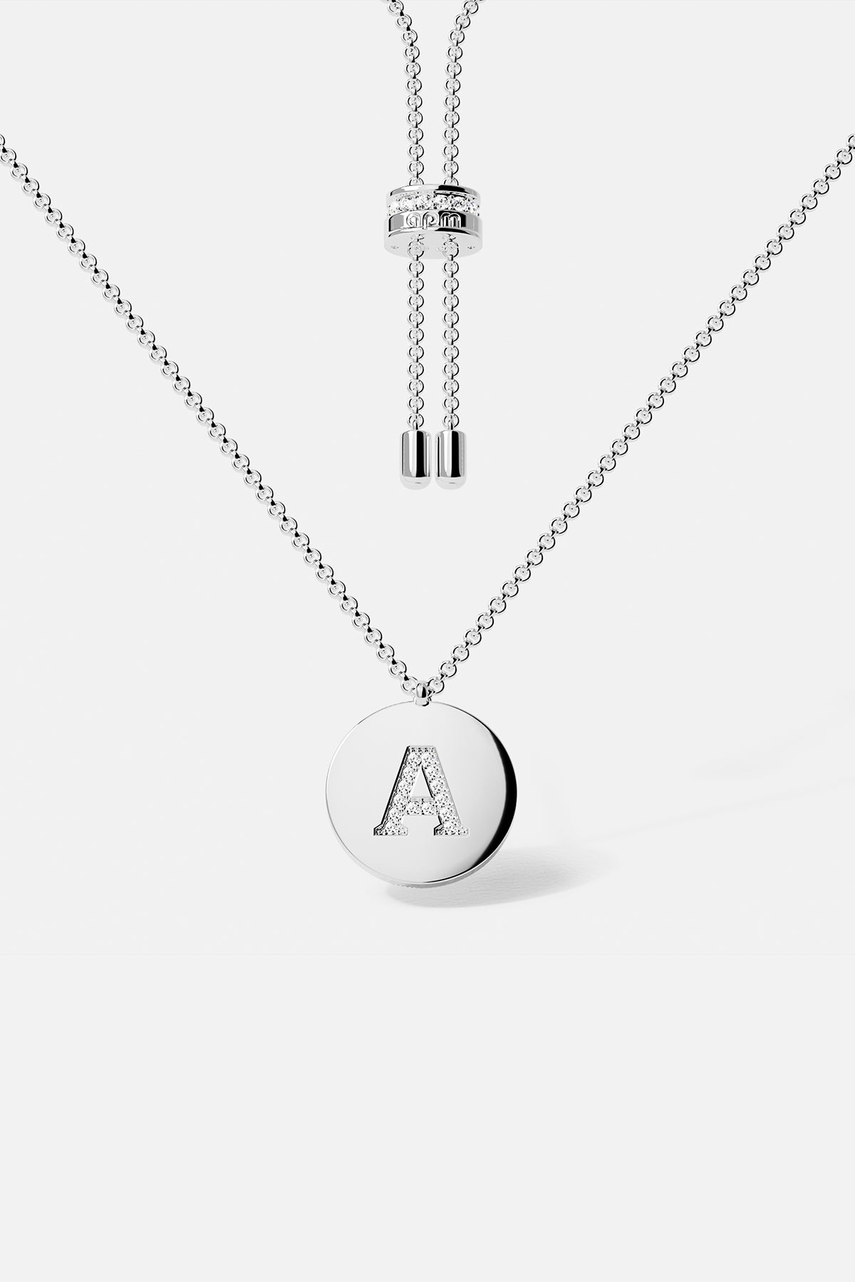 APM Monaco Collana Regolabile con Lettera A in Argento