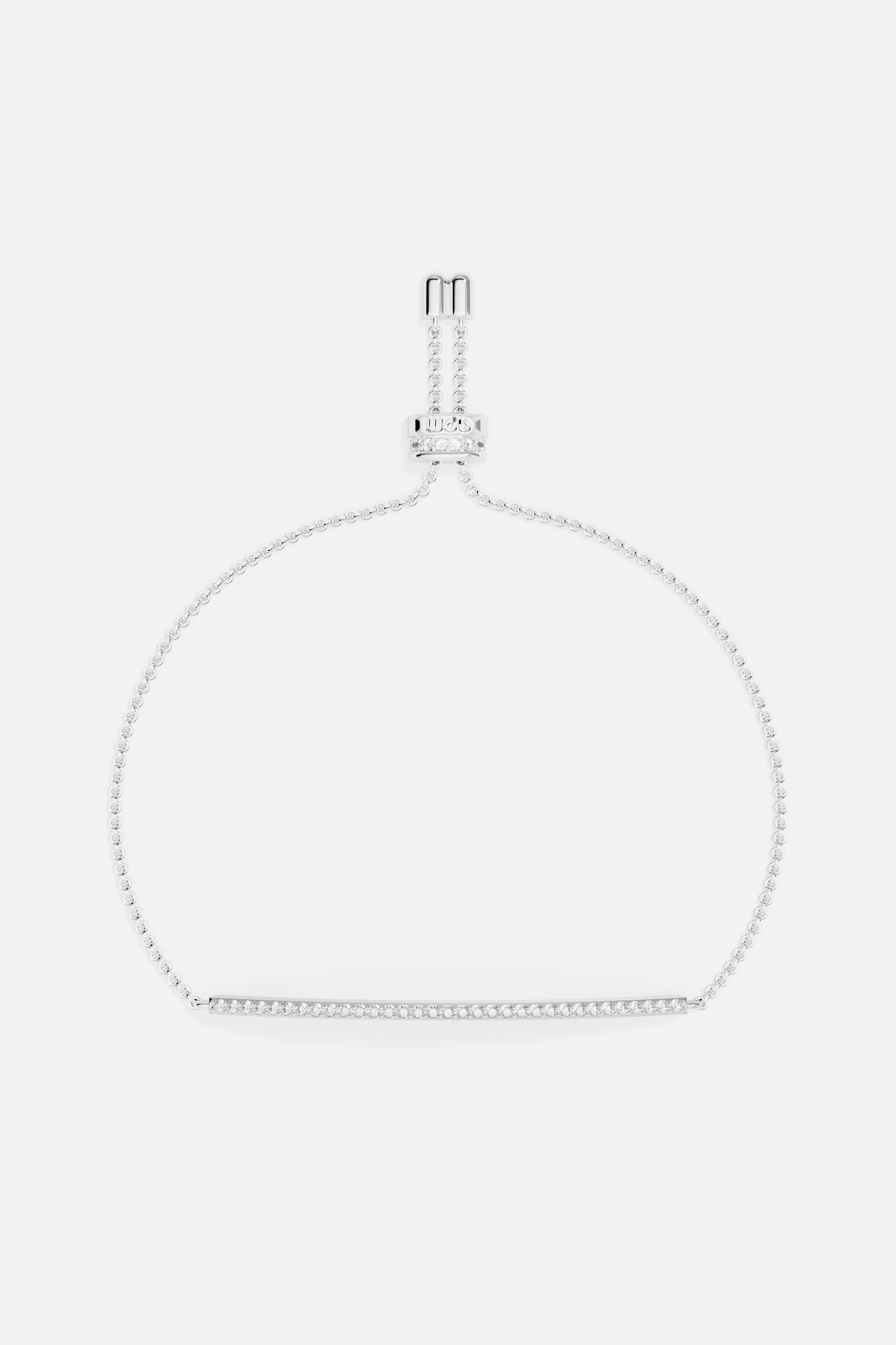 APM Monaco Bracciale Regolabile con Barra Incastonata (Argento)