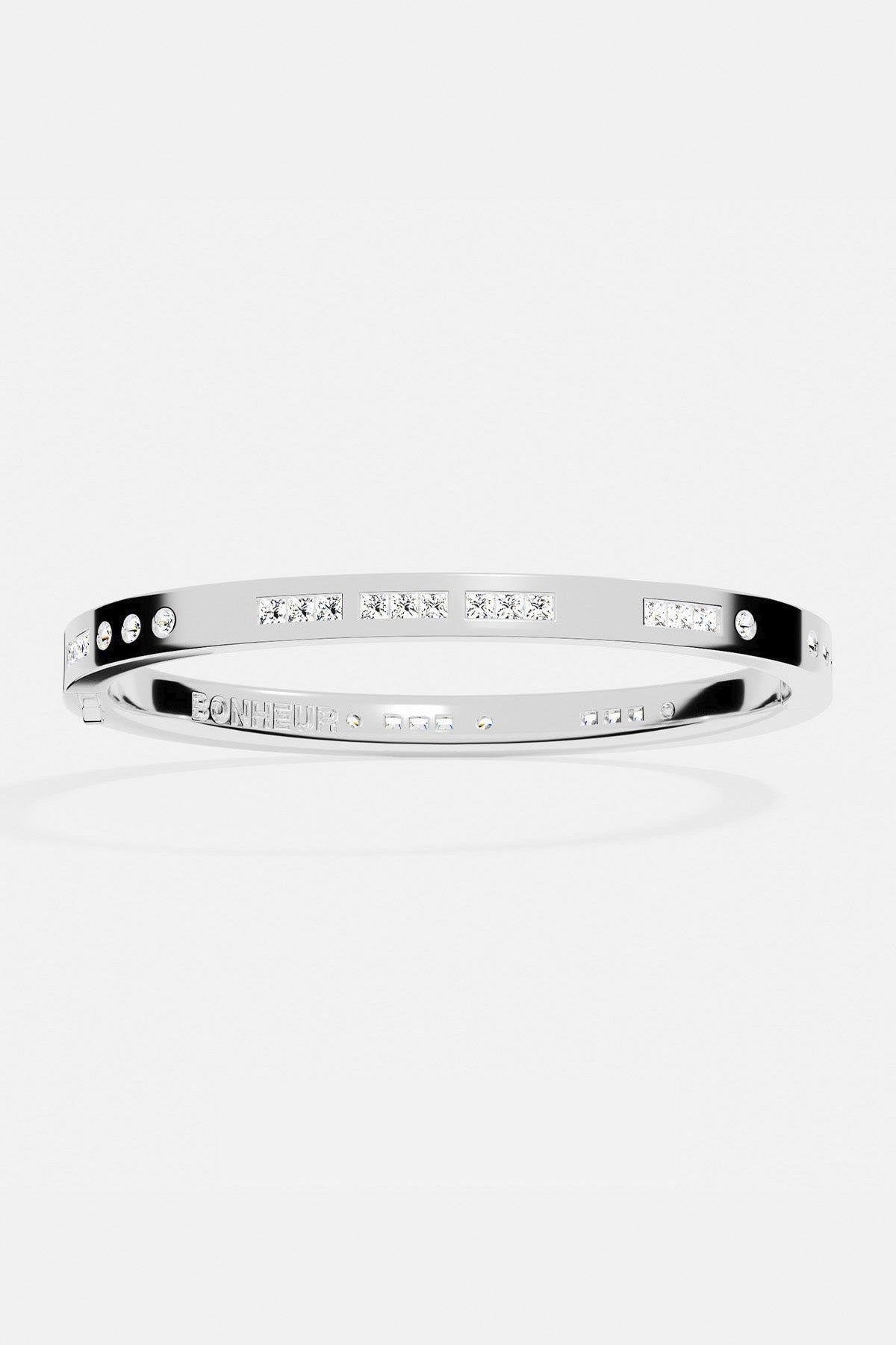 APM Monaco Bracciale Codice Morse BONHEUR in Argento