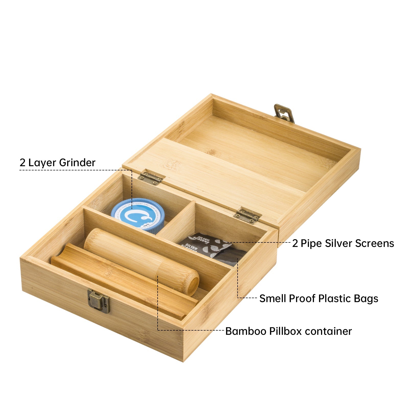 PUFFING BIRD Large Wooden Stash Box Combo Kit with Lock