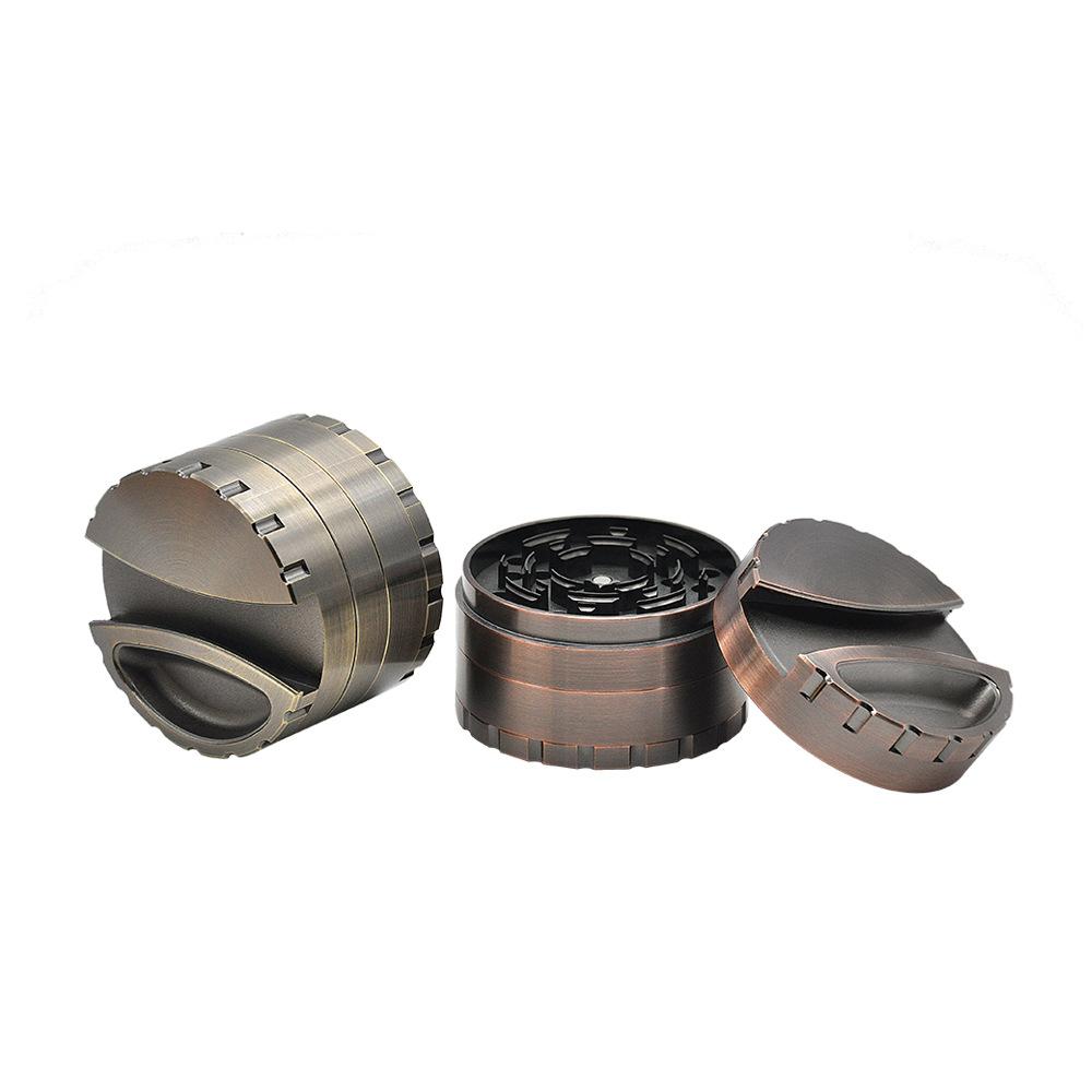 80mm 4 Layer Grinder With Ashtray & Joint/Paper Dispenser On Lid Aluminium