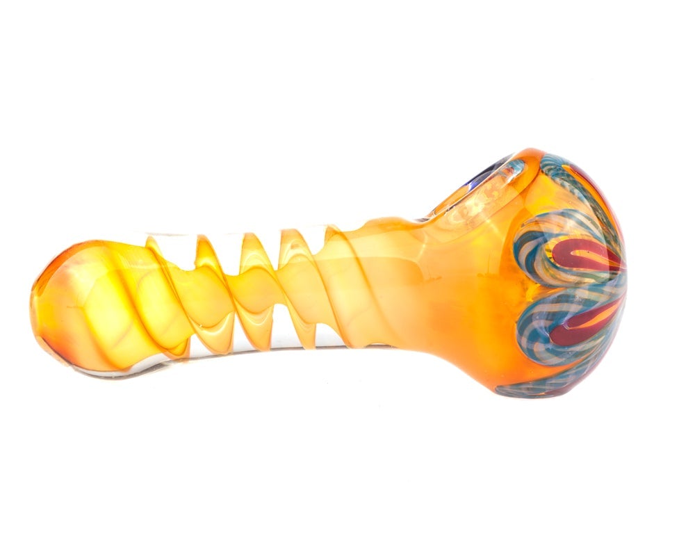 Fumed Milli Scheme Spiral Inside-out Glass Spoon Pipe