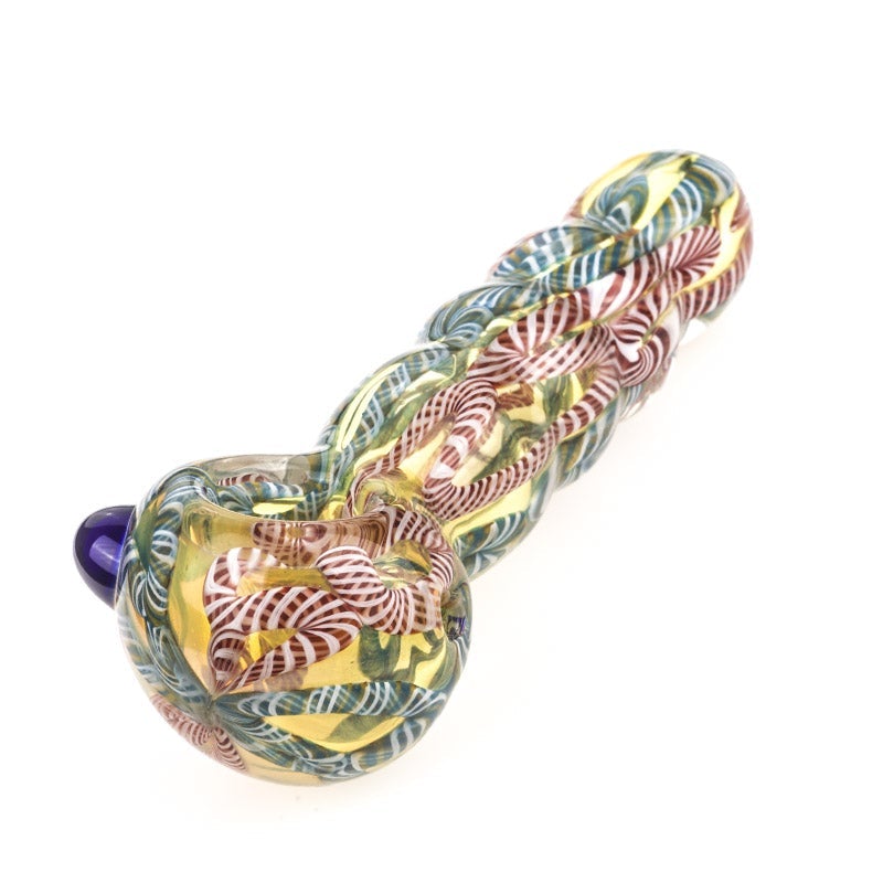 Chunky Glass Spoon Pipe w/ Marble - PuffingBird AU