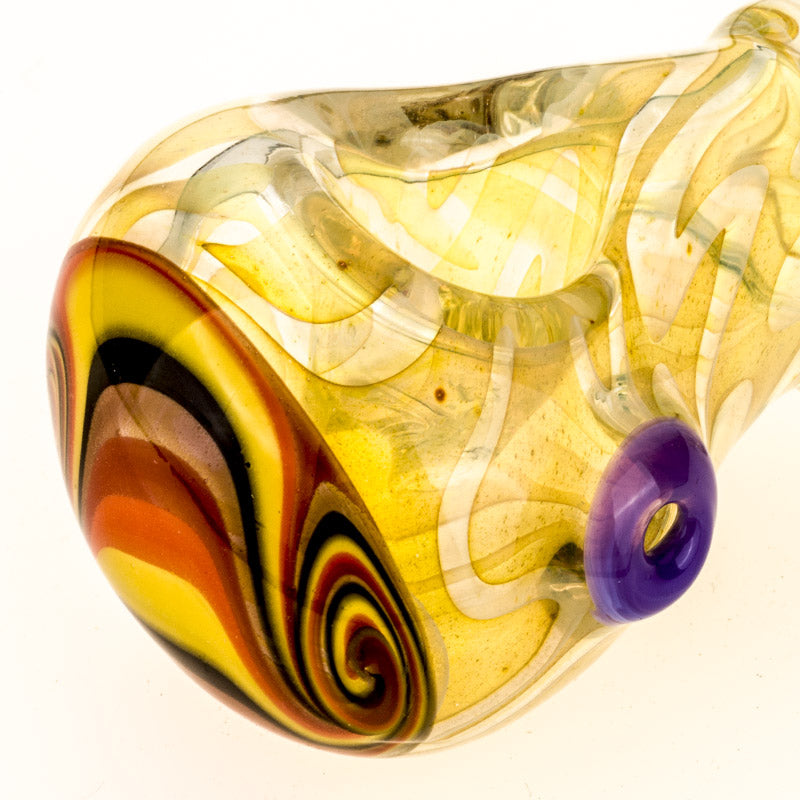 Spiral Yellow Glass Weed Pipe