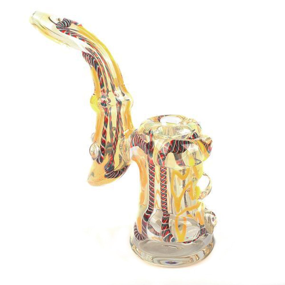 Large Murrine Glass Milli Sherlock Bubbler w/ Glass Marbles and Bubbles