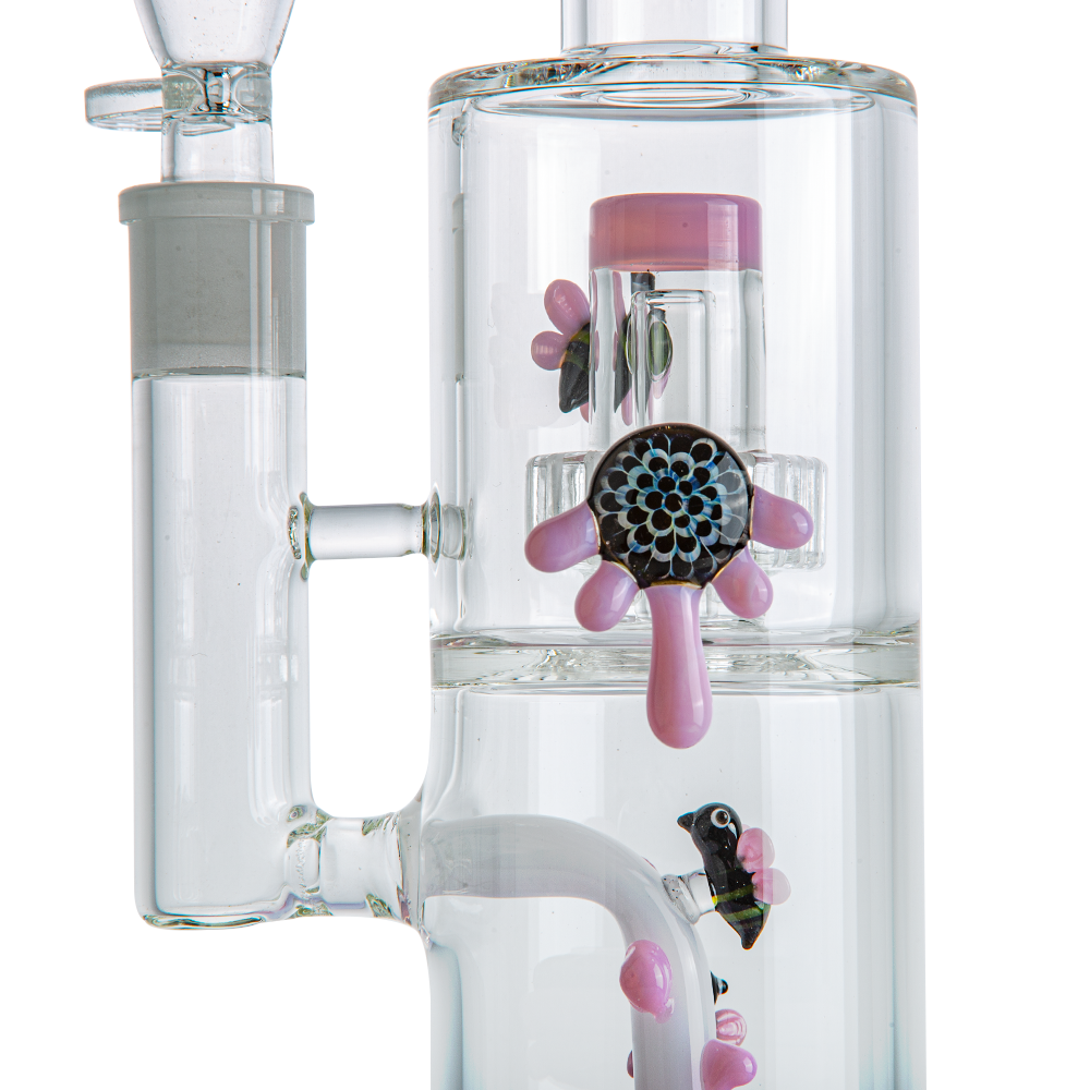 12.6 Honeycomb Straight Tube Glass Water Pipe