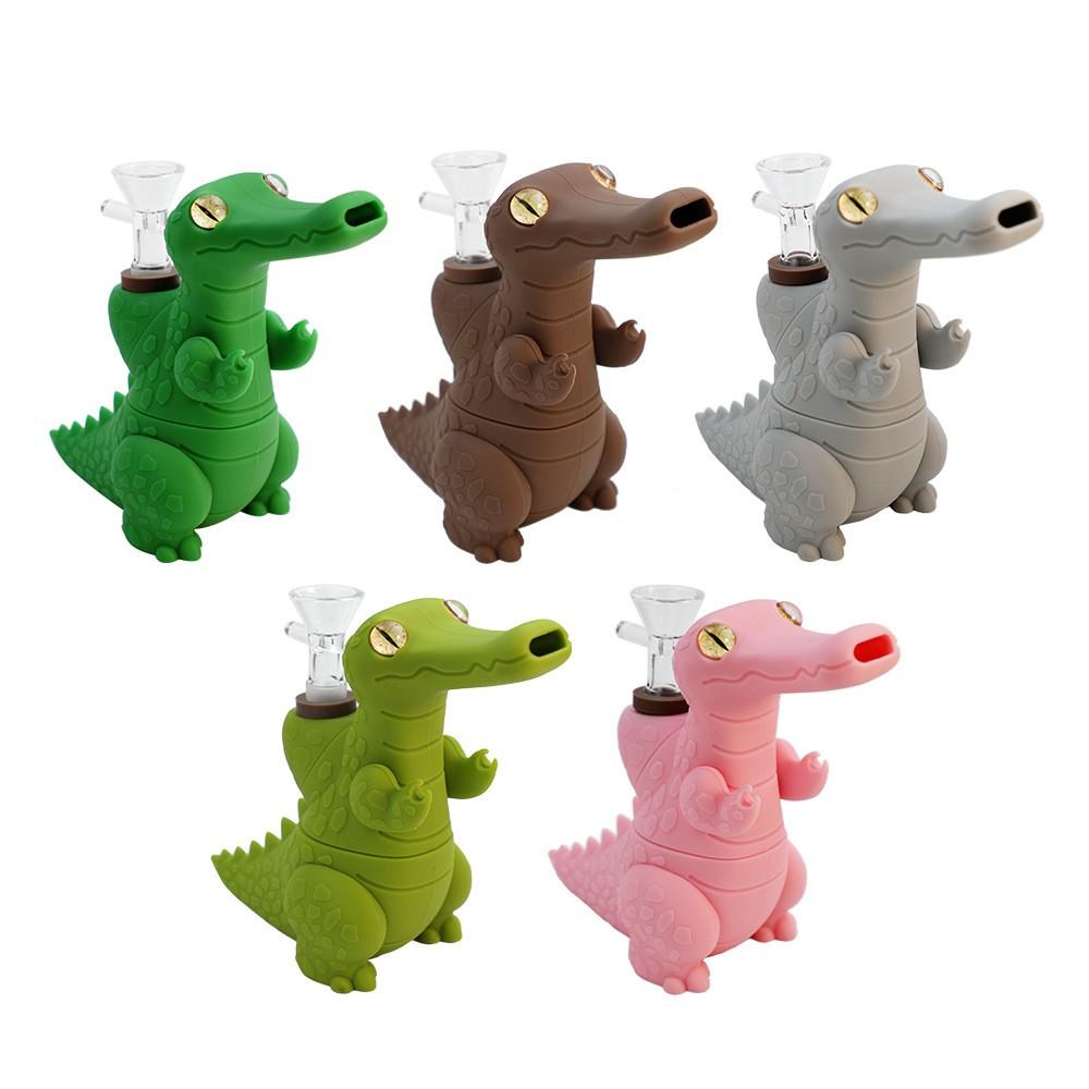 Mini Multi-Functional Silicone Crocodile Water Pipe (Radom Color)