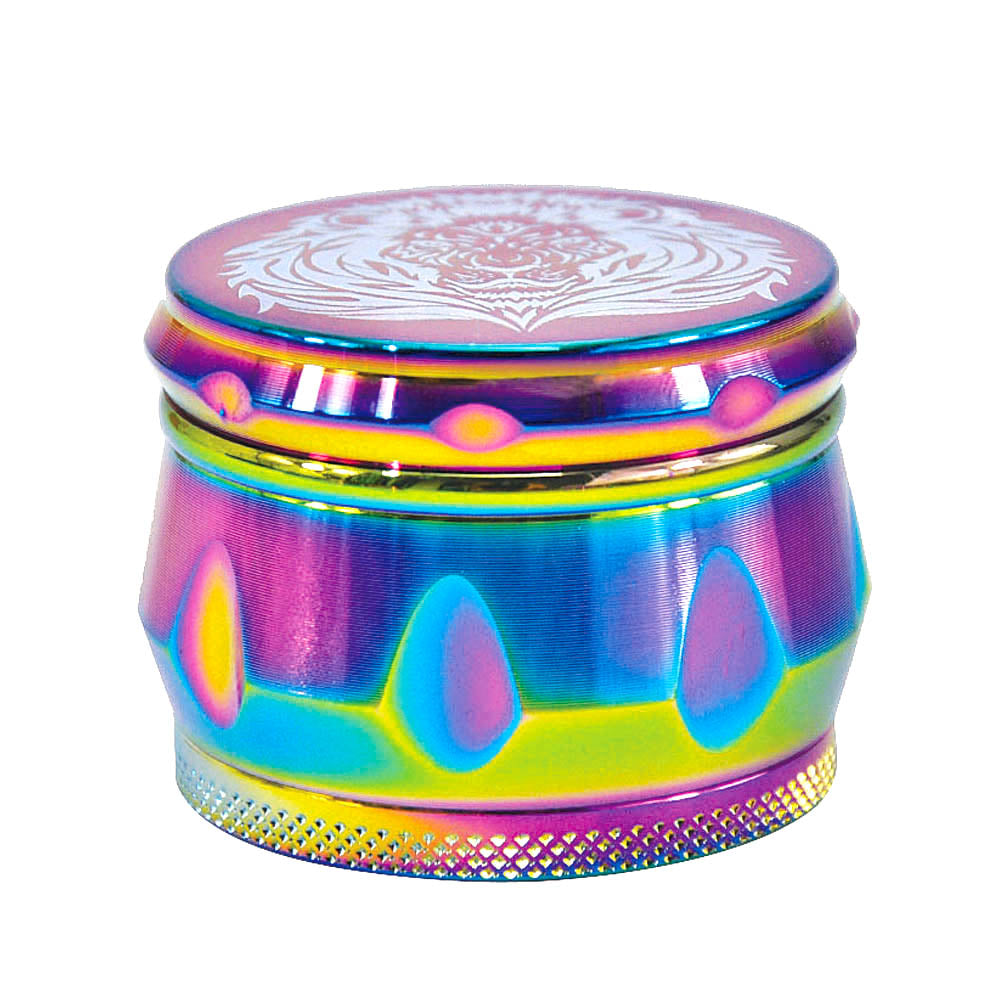 Rainbow Magnetic Lid Zinc Alloy Herb Grinder 4 Piece