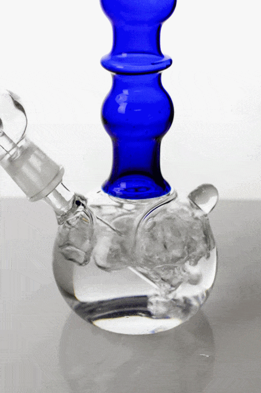 7 2-in-1 Blue glass water bubbler