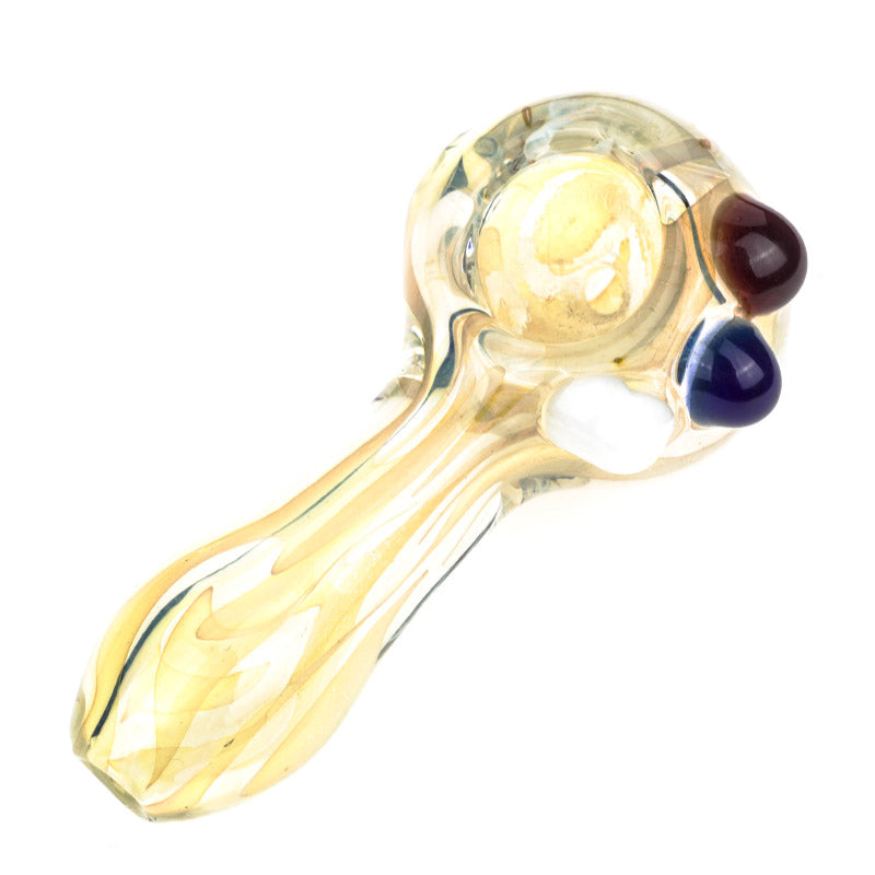 Fumed Glass Pipe w/ Colored Raised Marbles