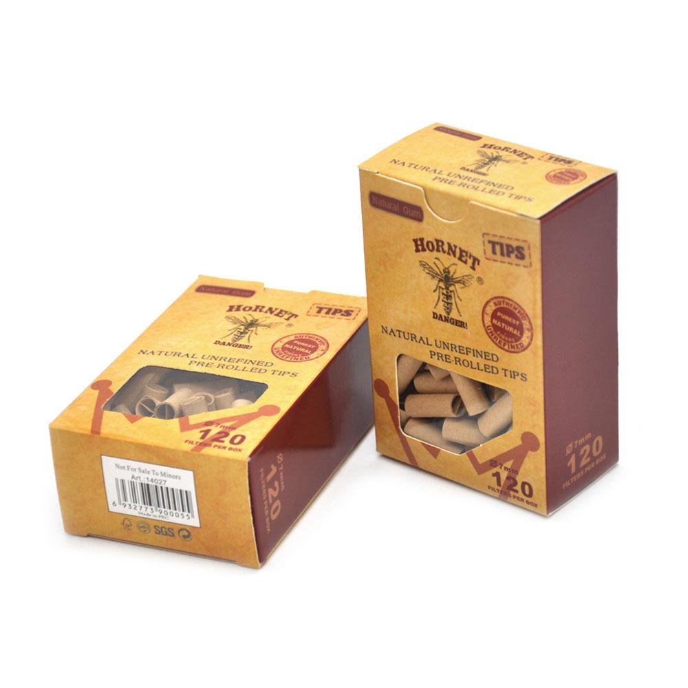 Natural Unrefined Rolling Paper Filter Tips - 7mm Pre-Rolled Tips (120 Tips)
