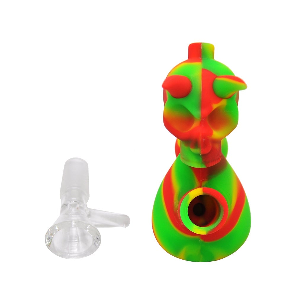 Devil Skull Mini Silicone Bubbler Bong