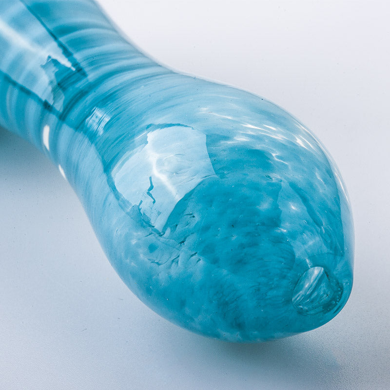 Blue Spiral Pattern Glass Pipe