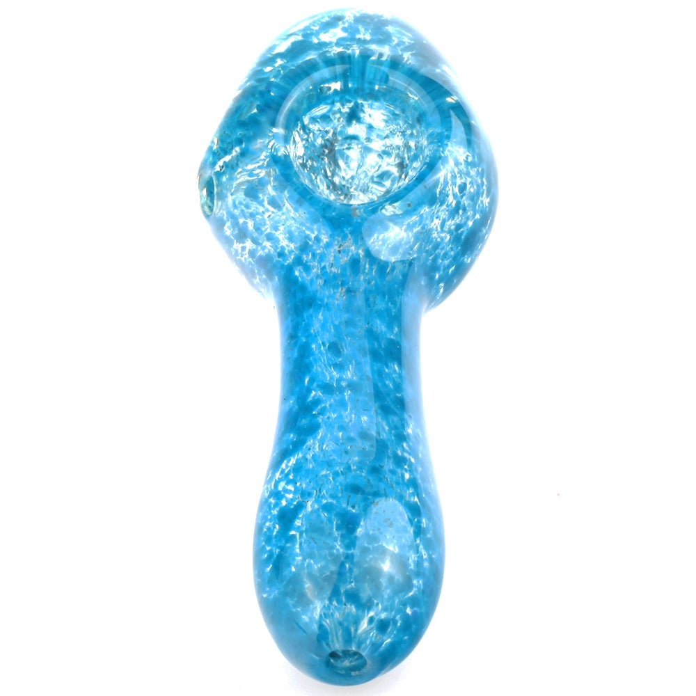 Blue Frit Glass Spoon Pipe
