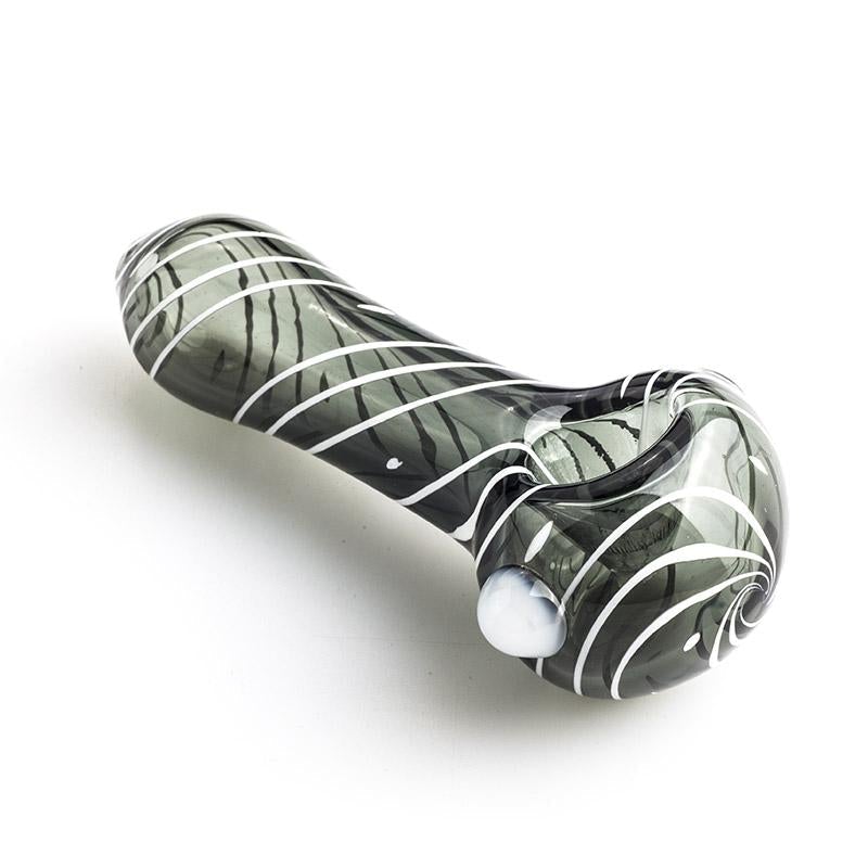 Spiral Glass Spoon Pipe and Pink Girly Fumed Glass Pipe Set