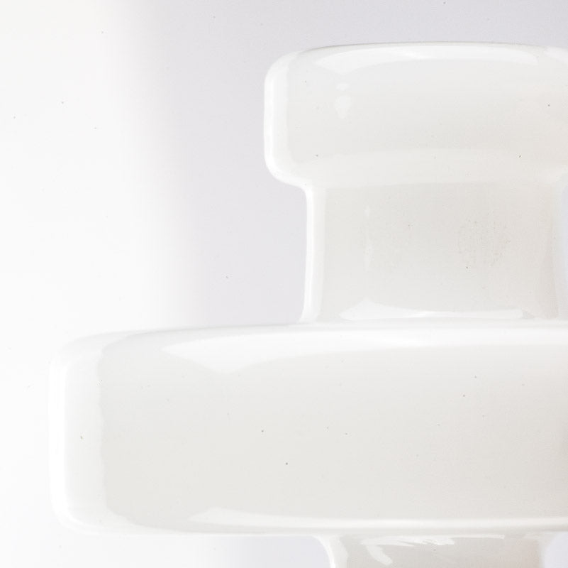 White Disc Glass Carb Cap