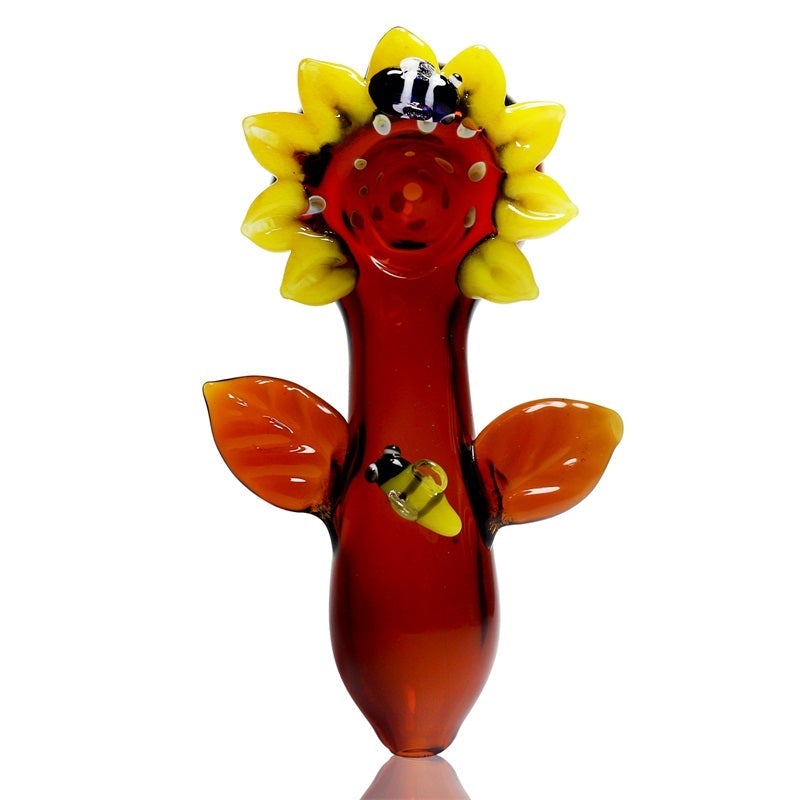 Sunflower Glass Spoon Pipe