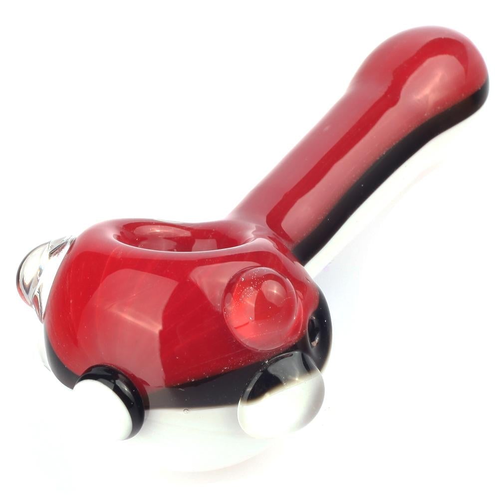 Pokemon Ball Spoon Pipe and Three-Toned Dichroic Glass Pipe Set
