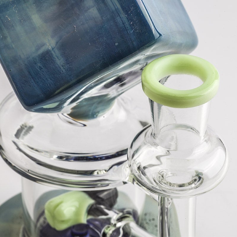 8.5 Blue Cube Glass Dab Rig